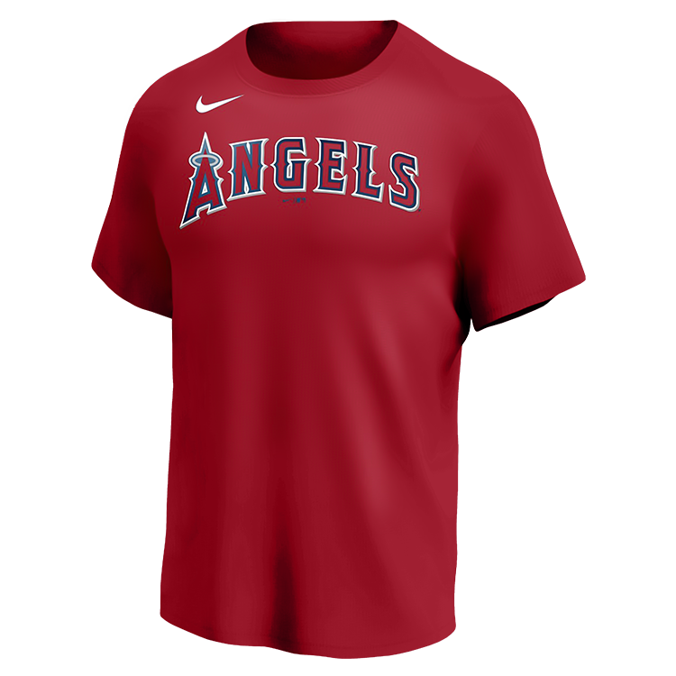Angels MLB Adult League Team Jerseys - Official Nike MLB Wordmark Poly Tees - N223